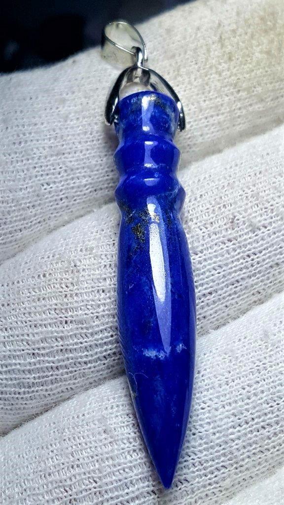 Vintage Style Lapis Lazuli Sterling Silver Pendant (1 of 3)