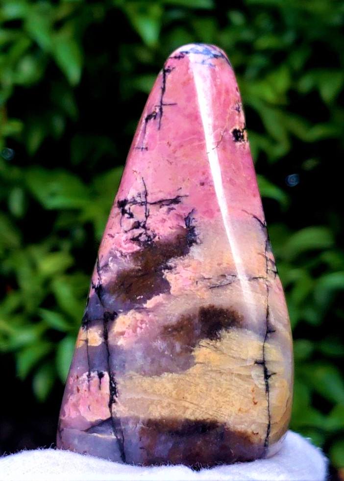 Polished Rhodonite Standing Tumble - 401.8 Grams (1 of 3)
