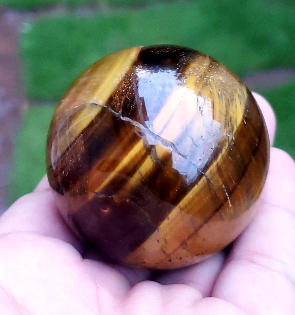 202 Grams Natural Tiger's Eye Ball Tumbled (1 of 3)