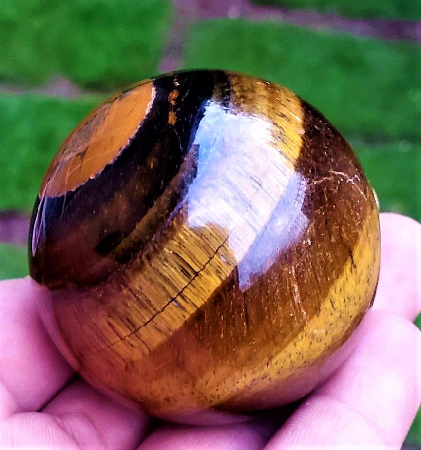 Polished Natural Tiger Eye Sphere - 256 Grams (1 of 3)