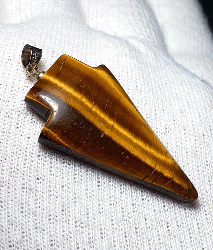 Tiger's Eye Silver Pendant Necklace (1 of 4)