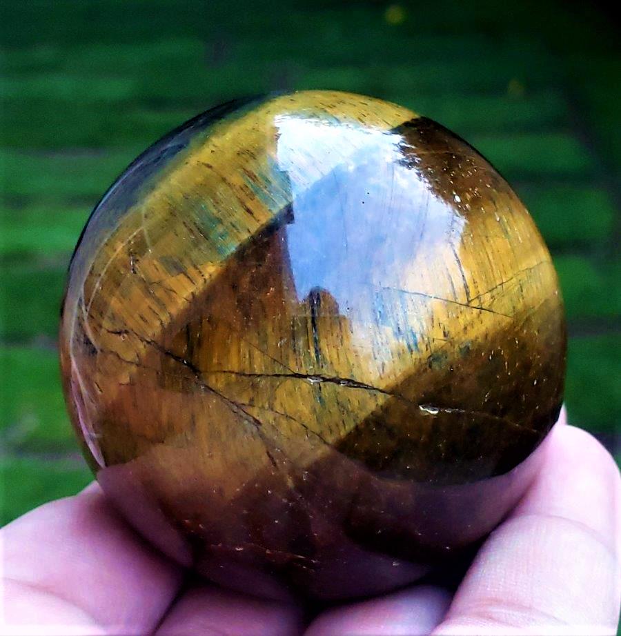Natural Tiger's Eye Ball Tumbled Sphere - 264 Grams (1 of 3)