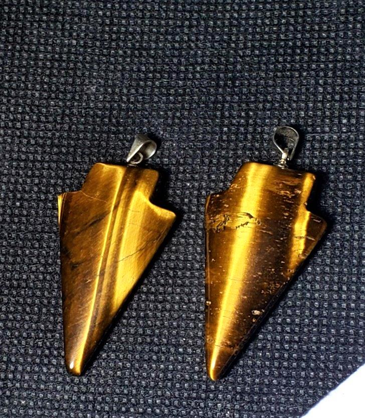 Tiger's Eye Silver Paired Pendants Necklace (1 of 2)