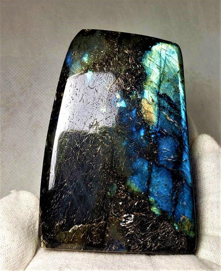 Fire Labradorite Standing Tumble - 276.2 Grams (1 of 5)
