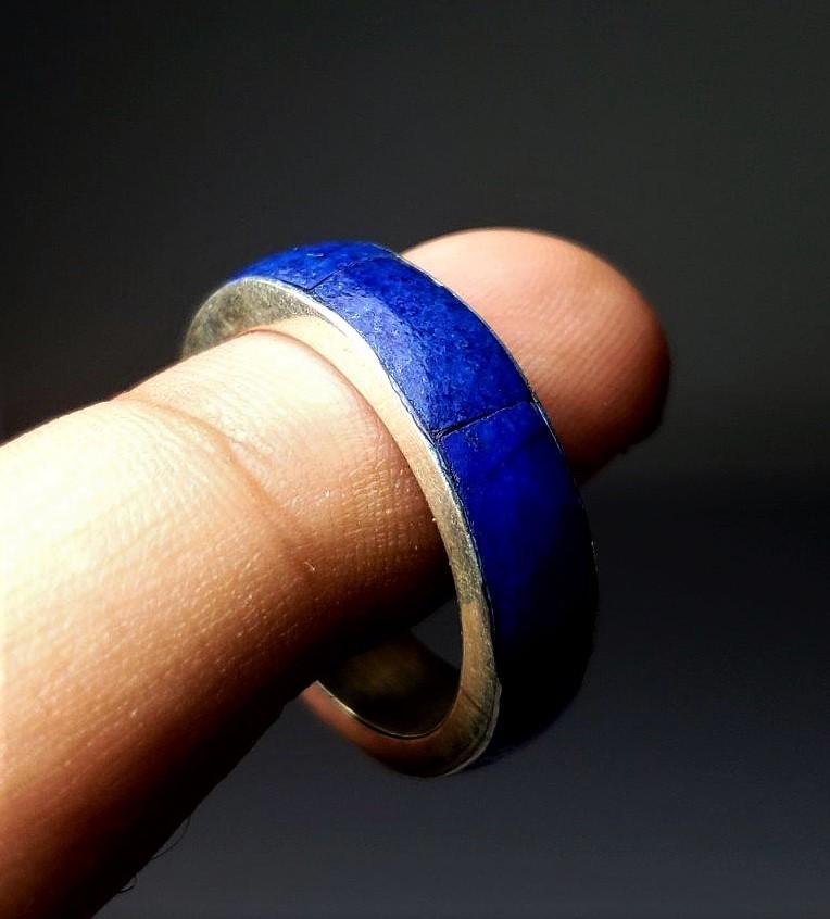 Sterling Silver Lapis Round Ring (1 of 5)