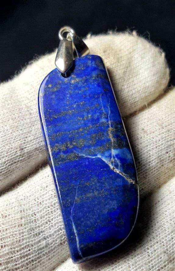 Sterling Silver Lapis Lazuli Jewelry Pendant: Sterling Silver Lapis Lazuli Jewelry Pendant With Pyrite Inclusion Gift 45X19X7 mm: Flat-rate of $23.00 to anywhere.shipping rates are determined by Parcel weight and destination.5$ will be charged fo