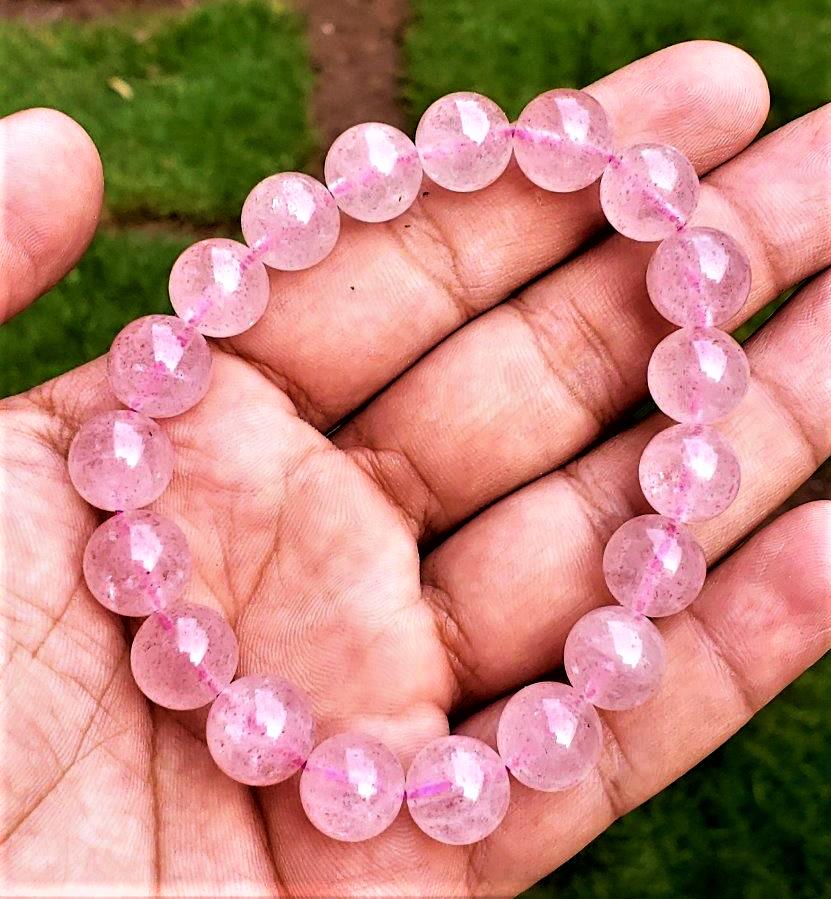 Natural Pink Calcite Healing Bracelet (1 of 2)