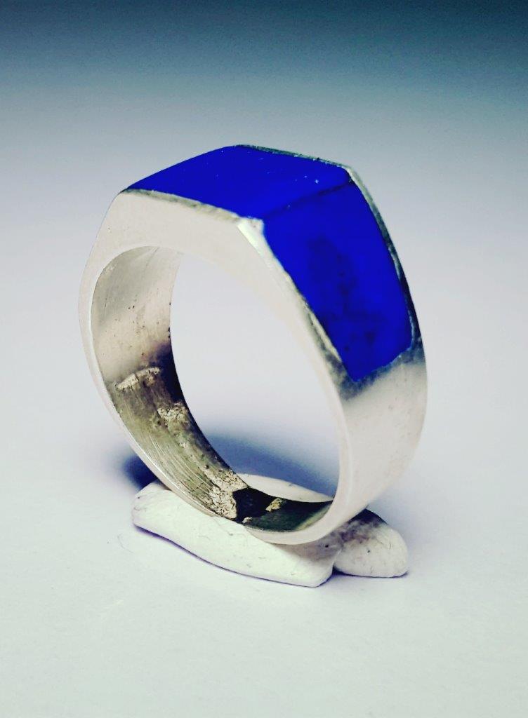 Lapis Lazuli Sterling Silver Ring - Egyptian Style (1 of 3)