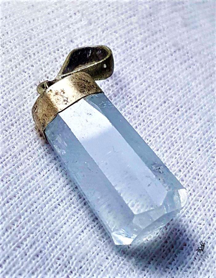 Aquamarine Pendant in Solid Sterling Silver (1 of 4)