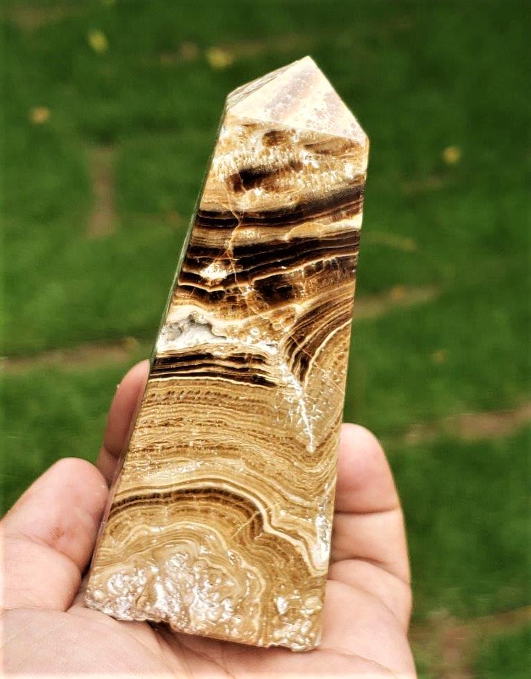 349.8 Grams ChoClate CalCite Healing Tower (1 of 2)