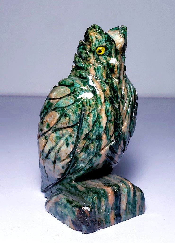 Amazing Aventurine Owl - 408.7 Grams: Amazing Aventurine Owl - 408.7 Grams - 108X66X49 mmShipping: $45.00.shipping rates are determined by Parcel weight and destination.