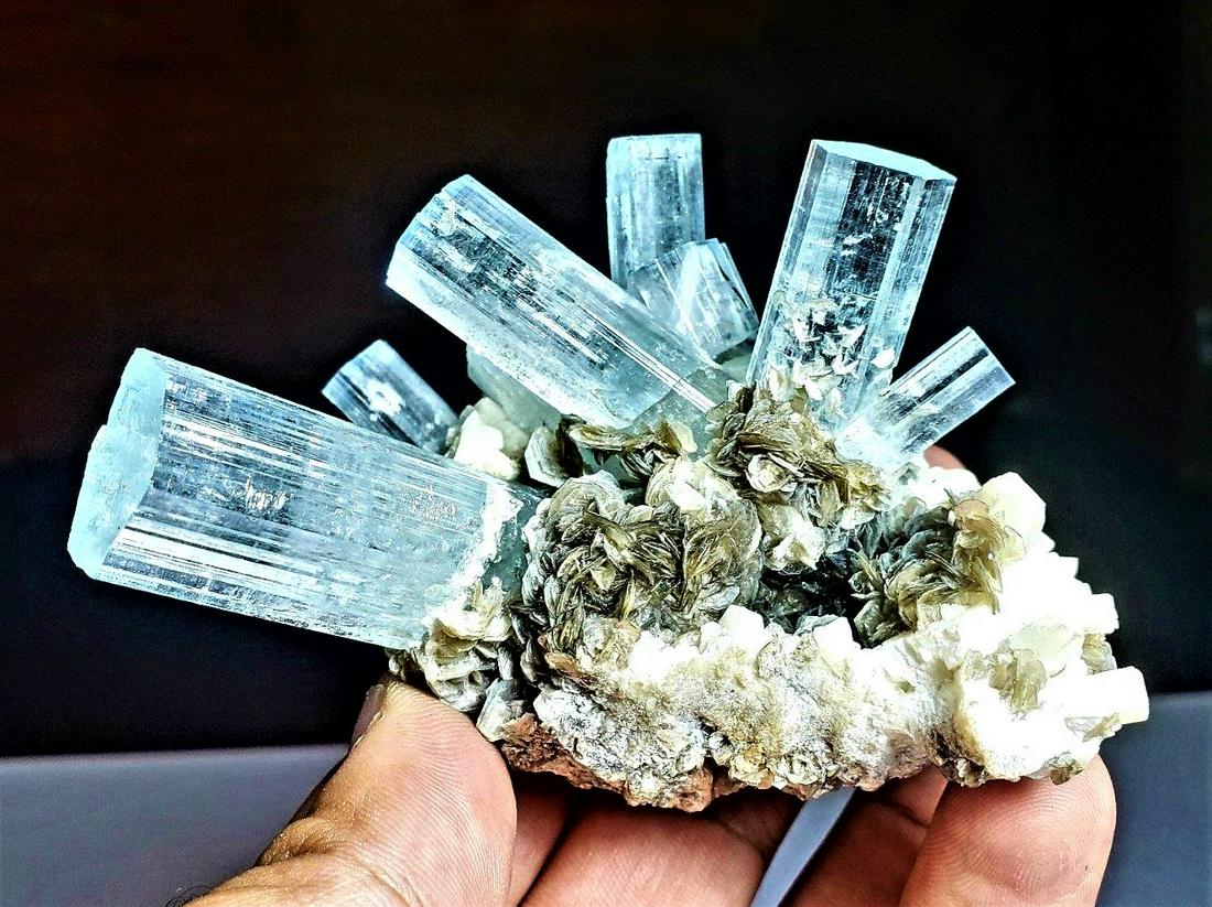 Aquamarine, Albite and BLaCk Tourmaline - 181 Grams (1 of 5)