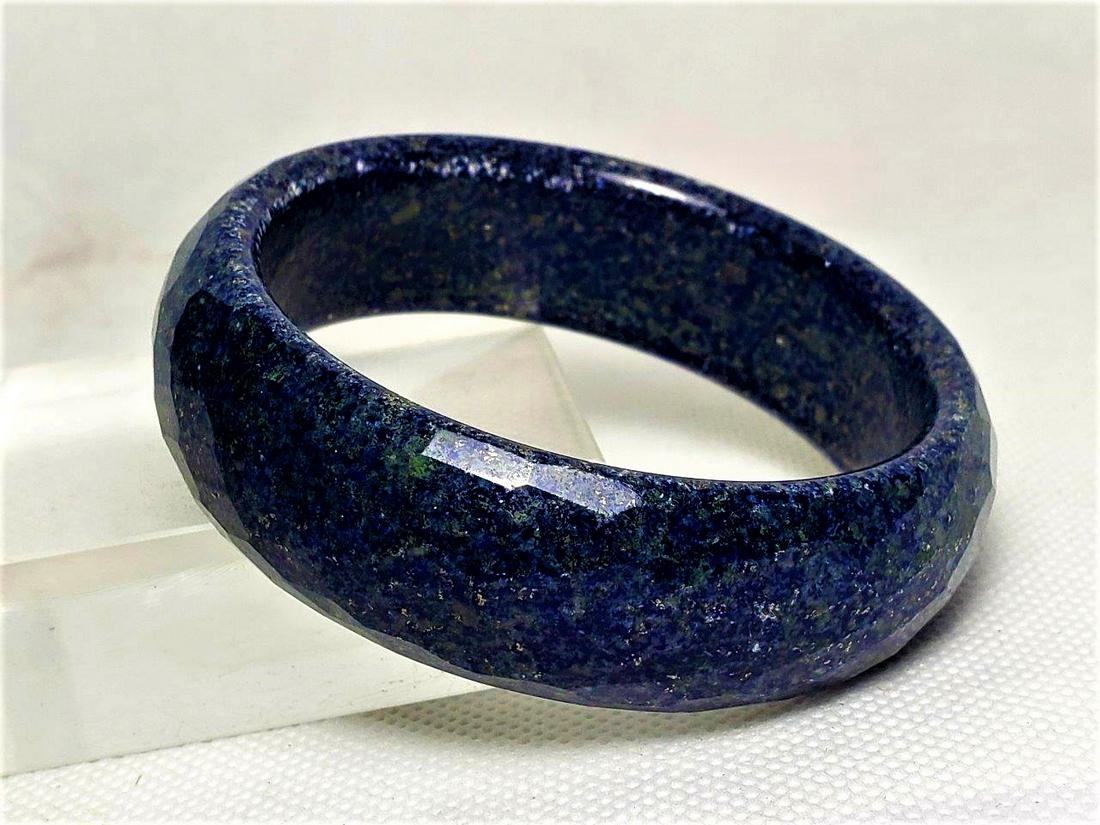 Natural Blue Lapis Lazuli Bangle with Pyrite (1 of 4)