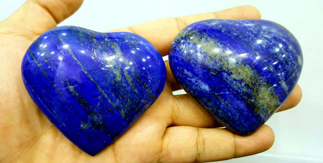 60 GRAMS LAPIS LAZULI PAIRED HEART TUMBLE (1 of 2)