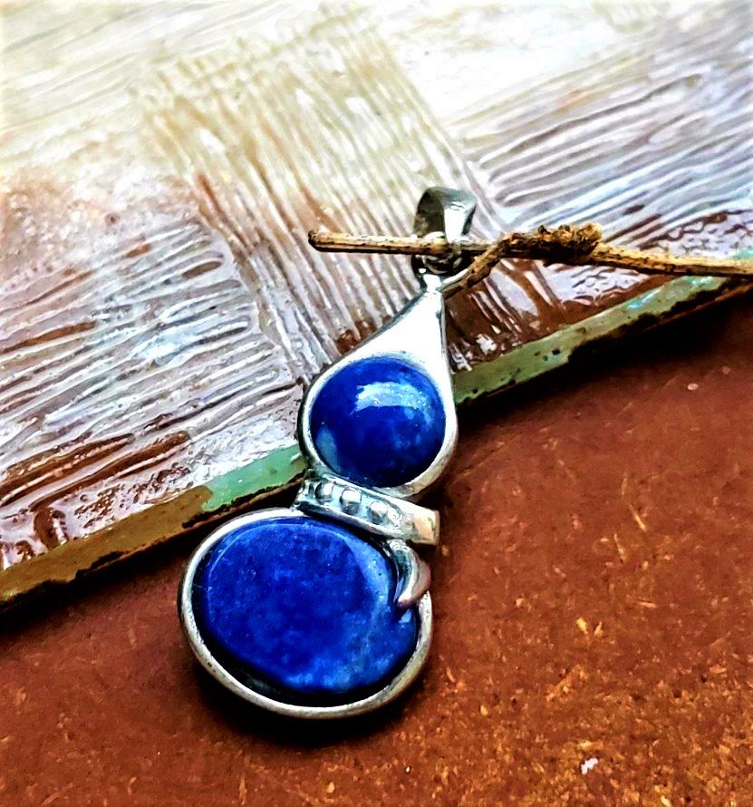 Egyptian Sterling Silver Lapis Lazuli Pendant (1 of 2)