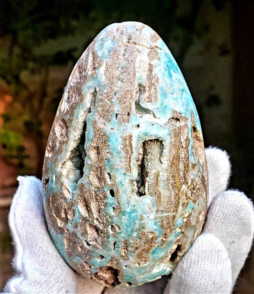 Torquoise Blue Aragonite Healing Egg - 369.8 Grams (1 of 4)