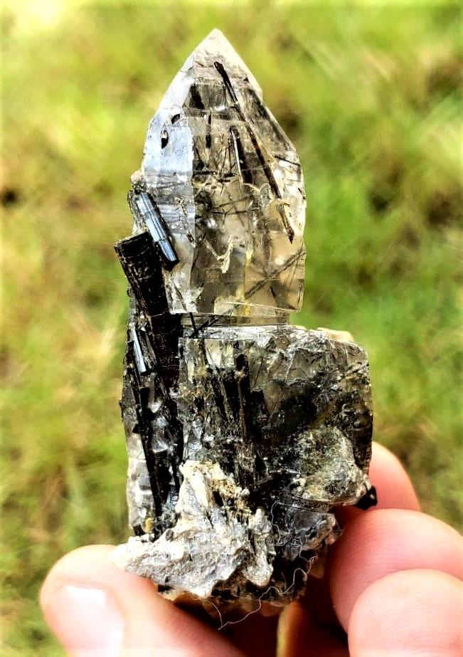 Quartz with Tourmaline Crystals CLuster - 44.1 Grams (1 of 6)