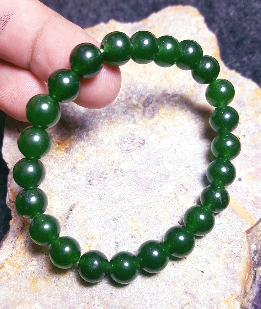 Natural Canadian Jade Bracelet round Beads: Natural Canadian Jade Bracelet round Beads. Vintage Style, Gift for Her Shipping: $23.00. Shipping rates are determined by Parcel weight and destination.