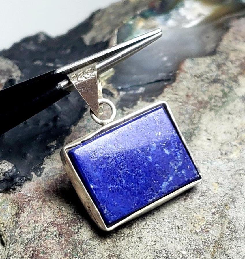 Silver Vermeil Pendant, Large Square Shape Pendant (1 of 2)