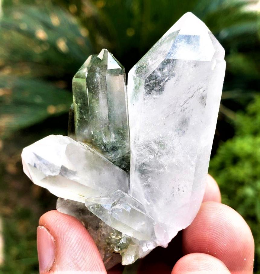 Green Chlorine Quartz Crystal Cluster - 52.2 Gram (1 of 4)