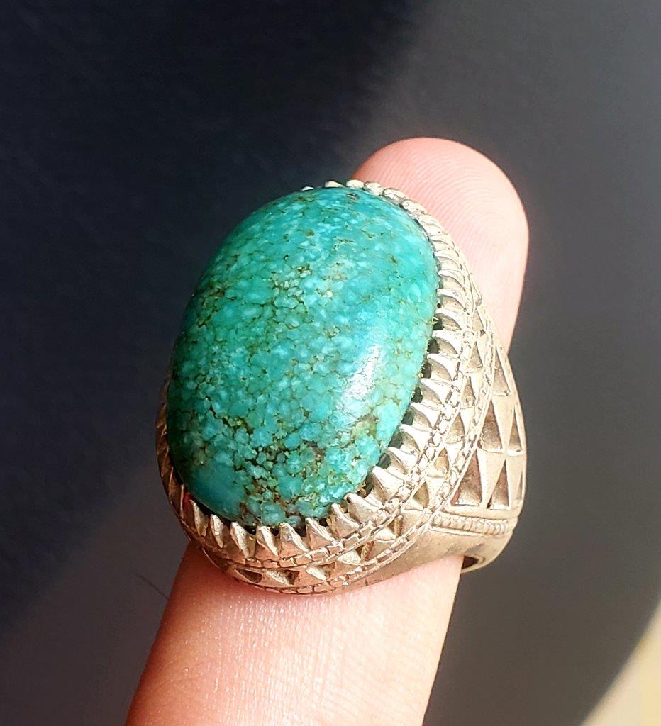 Top Grade Torquoise Ring In Sterling Silver (1 of 7)