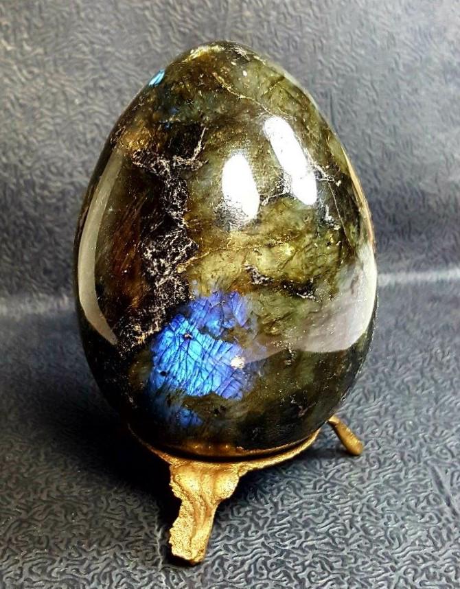 Beautifully Polished Labradorite Fire Egg - 420 Grams (1 of 4)