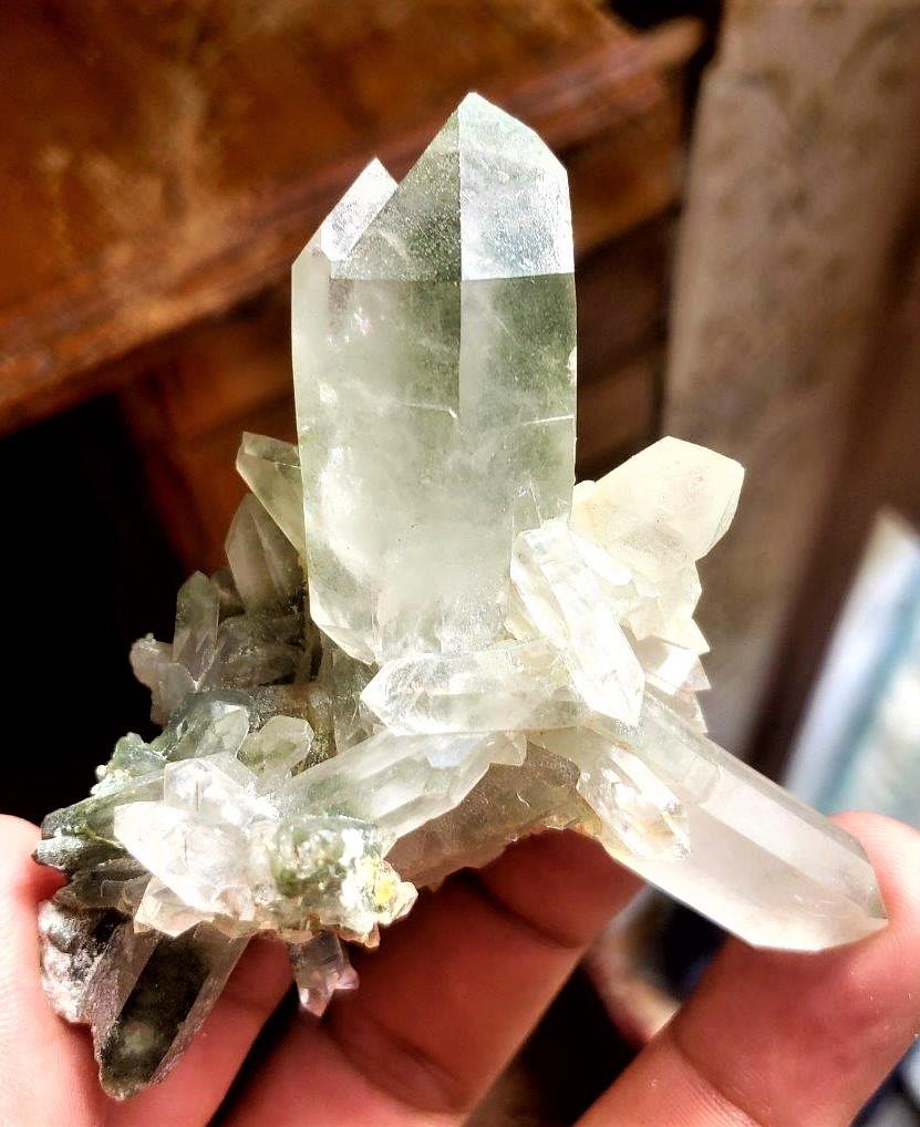 Green Chlorine Quartz Crystal Specimen - 83.8 Grams (1 of 3)