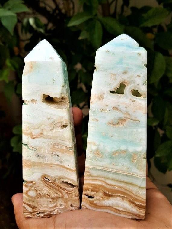 Carrabian CaLCite Paired Tower - 650 Grams (1 of 2)