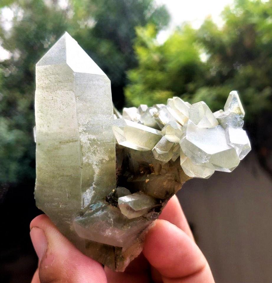 Green Chlorine Quartz Crystals Mineral - 136 Gram (1 of 4)