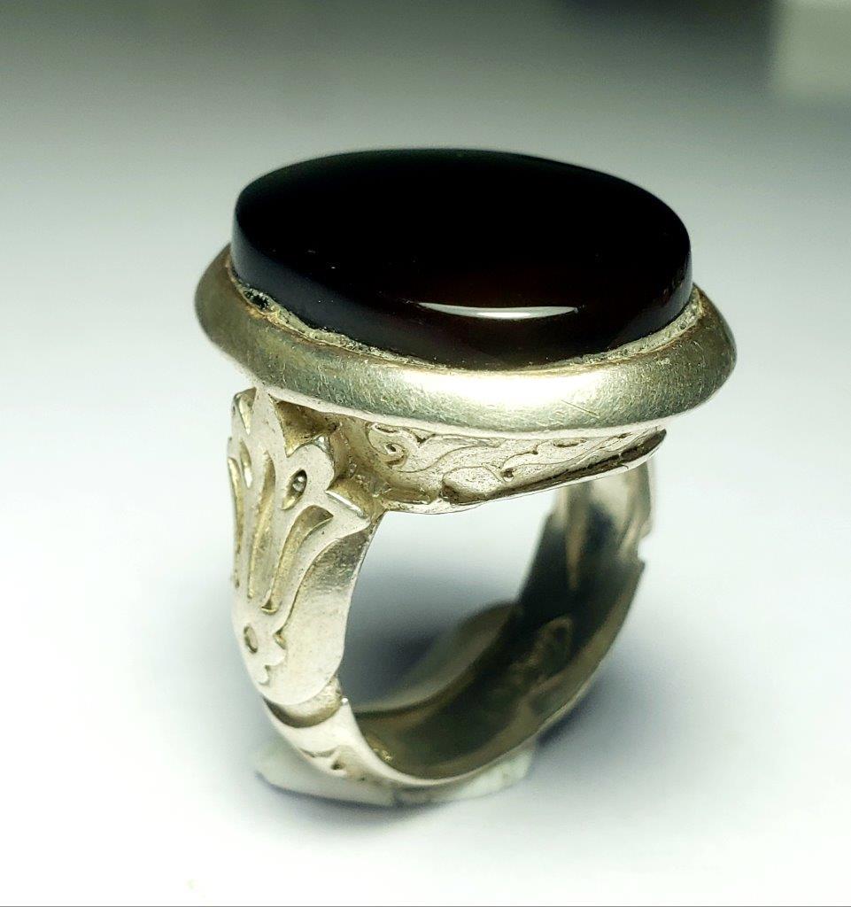 Sterling Silver Black Agate Ring (1 of 3)