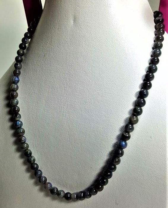 Labradorite Beaded Long Necklace: Labradorite Necklace- Labradorite Beaded Long Necklace Shipping: $23.00. Shipping rates are determined by Parcel weight and destination.