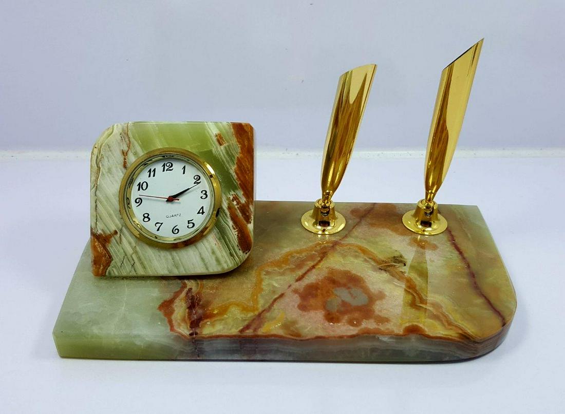 Polished Onyx Table Clock - 541 Grams (1 of 4)