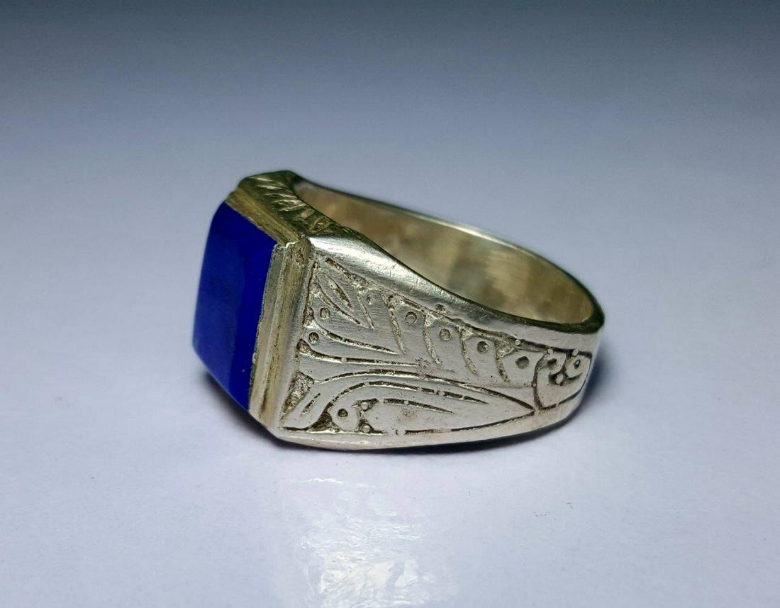 Lapis Lazuli Sterling Silver Ring - Egyptian Style (1 of 3)