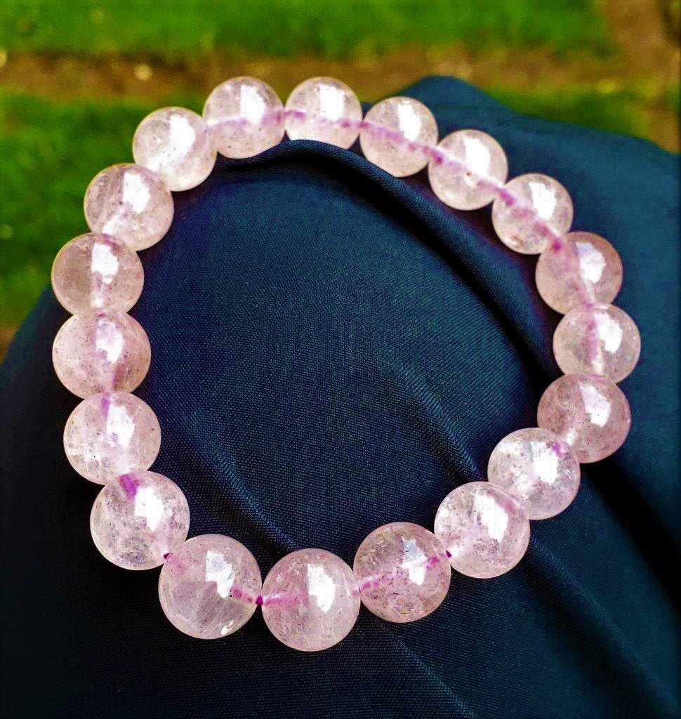 Pink Calcite Bracelet, Light Pink beaded bracelet (1 of 2)
