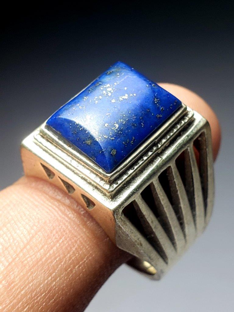 Sterling Silver Natural Afghan Lapis Lazuli Ring (1 of 3)