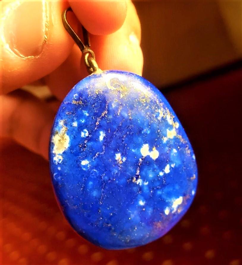 Solid Sterling silver lapis lazuli pendant (1 of 2)