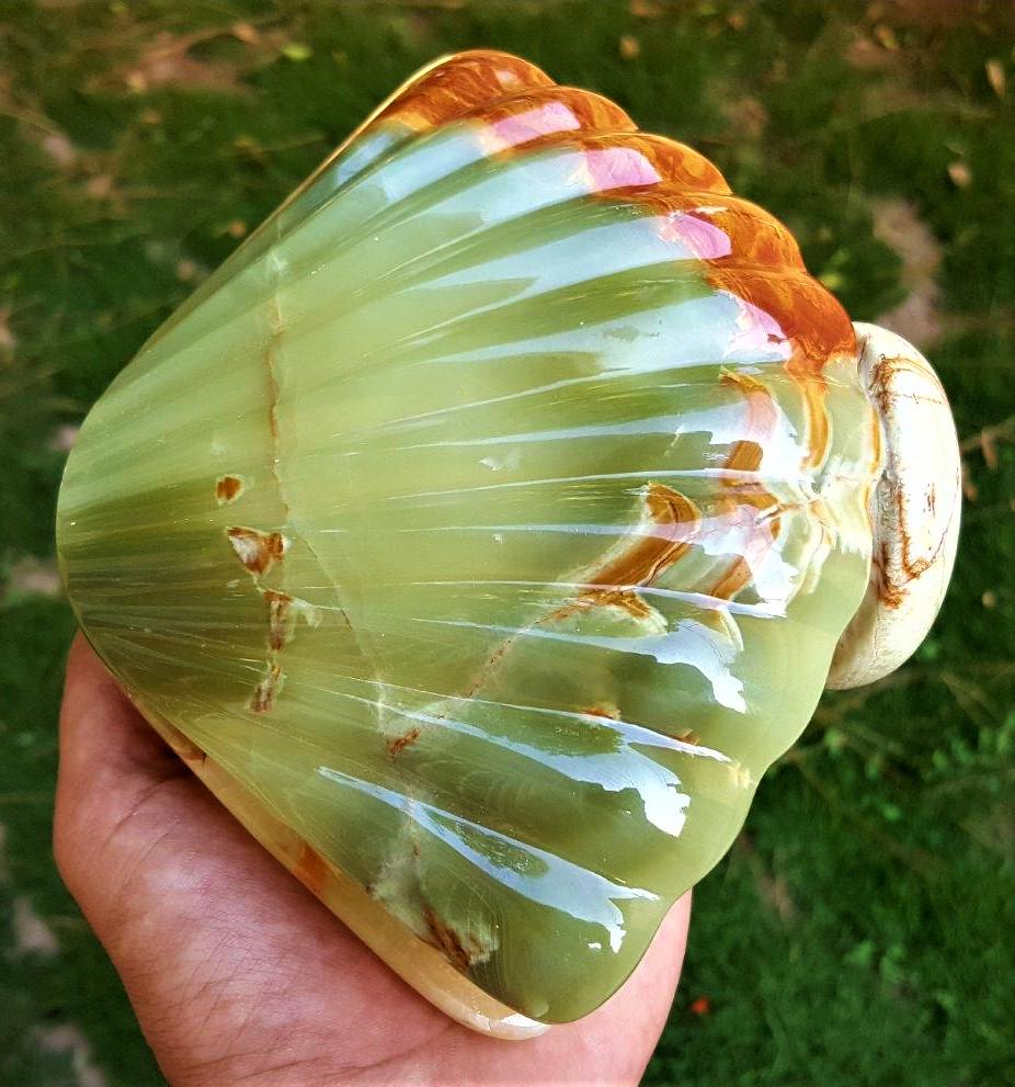 Vintage Marble Hand Crafted Shell Table Clock - 1300 (1 of 5)