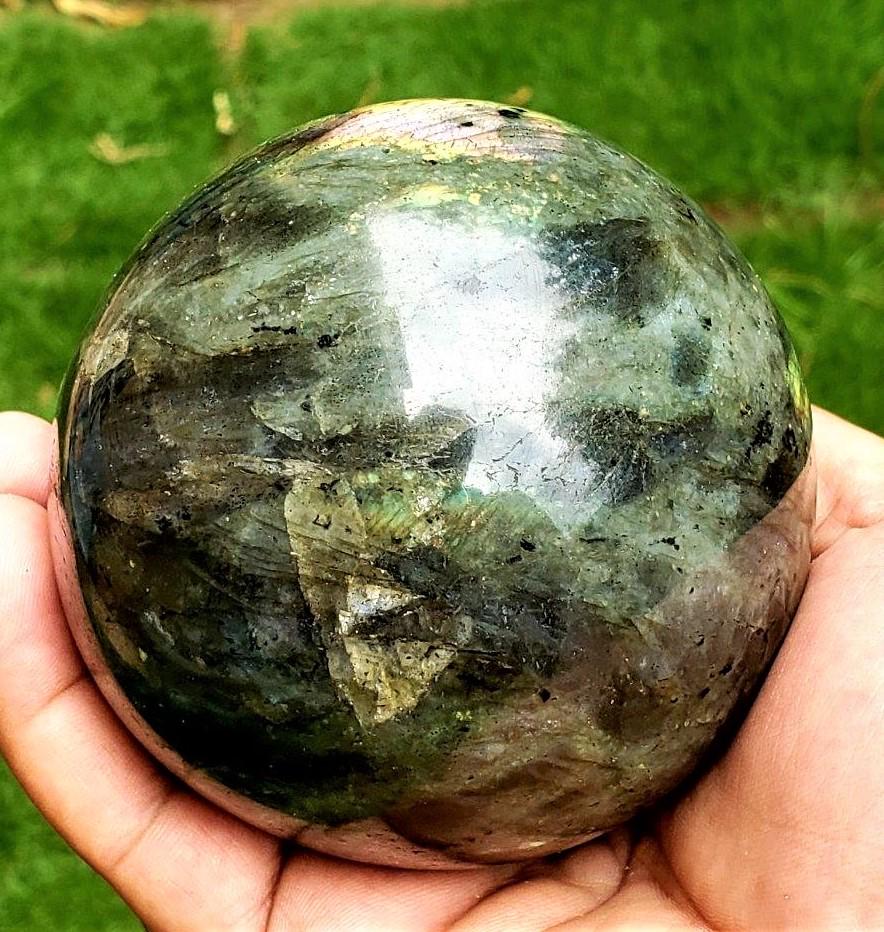 Polished Labradorite Healing Sphere - 830 Grams (1 of 5)