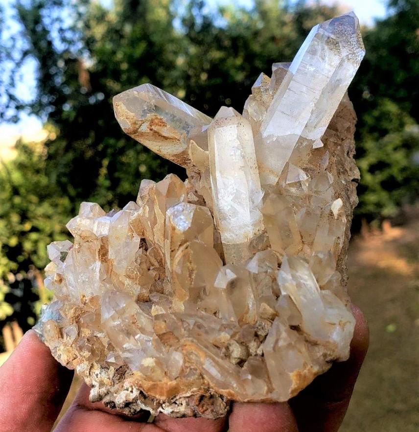 Golden Quartz Crystals Cluster - 284.9 Grams (1 of 5)