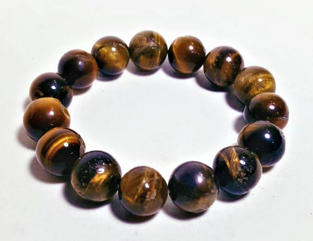 Tiger Eye Beaded bracelet chakra healing stone (1 of 3)