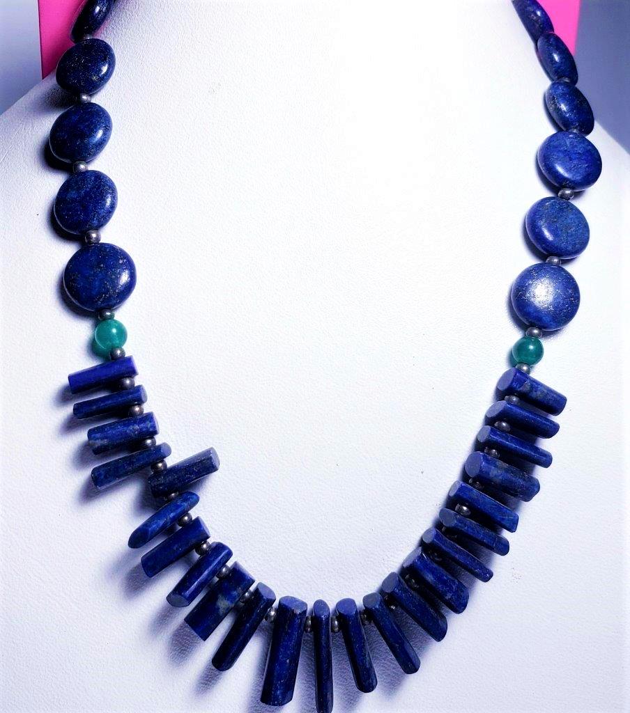 Healing Lapis Lazuli Beaded Necklace (1 of 3)