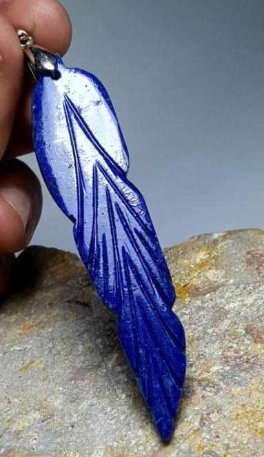 Lapis Lazuli Pendant, 925 Sterling Silver Pendant: Lapis Lazuli Pendant, 925 Sterling Silver Pendant - 79X16X5 mm Shipping: $23.00. Shipping rates are determined by Parcel weight and destination.