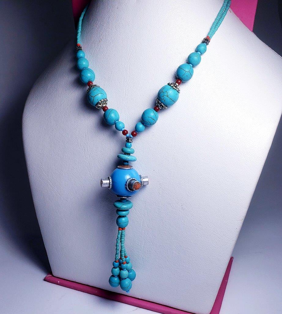 Vintage Chinese Torquoise Necklace: Vintage Chinese Torquoise Necklace - Love Affection Shipping: $23.00. Shipping rates are determined by Parcel weight and destination.