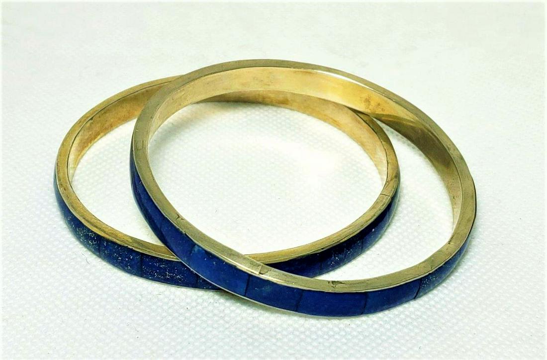 Royal Blue Lapis Lazuli Paired Bangles (1 of 4)