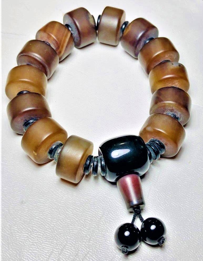 Vintage AGATE Bracelet - Beaded Bracelet (1 of 3)
