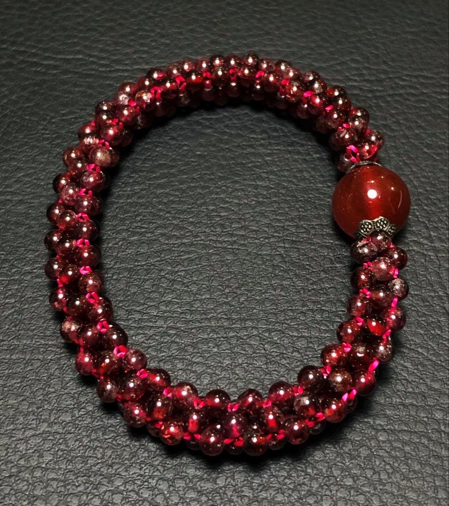 Dark Red Garnet Crystal Healing Bracelet: Dark Red Garnet Crystal Healing Bracelet - Desire, Vitality, Good Luck Shipping: $23.00. Shipping rates are determined by Parcel weight and destination.
