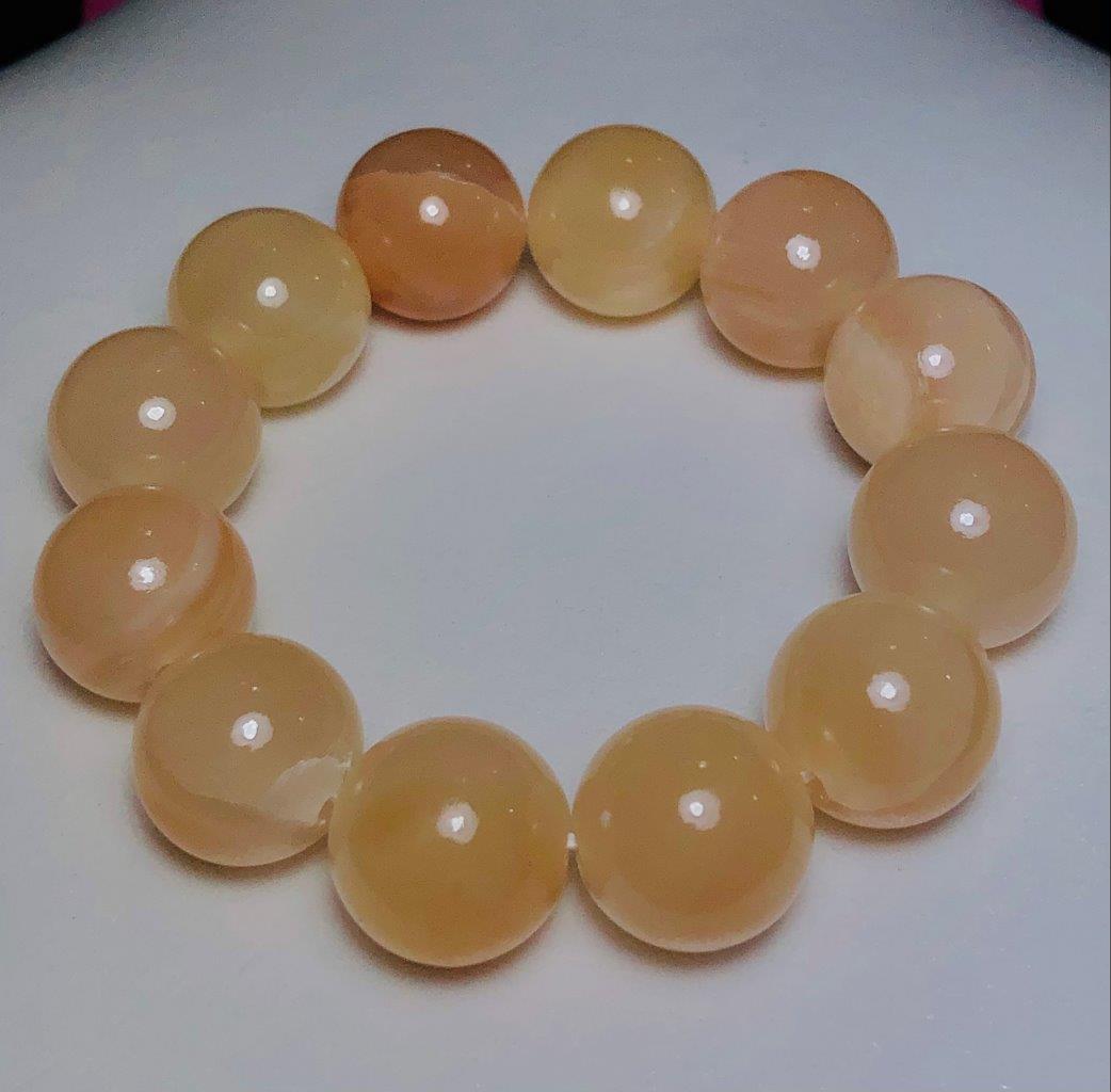 Genuine Honey Calcite Crystal Healing Bracelet (1 of 3)
