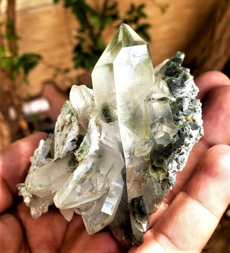 Green Chlorine Quartz Crystal Specimen - 135 Grams (1 of 4)
