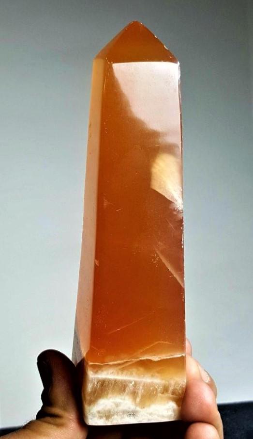 Polished Honey Calcite Crystal Tower - 350 Grams (1 of 2)