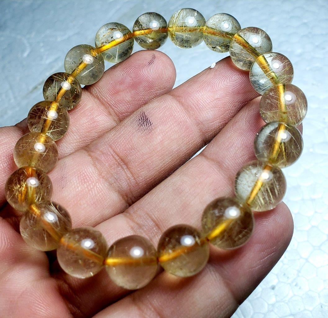 10mm AA Rutilated Quartz Natural  Bracelet (1 of 2)